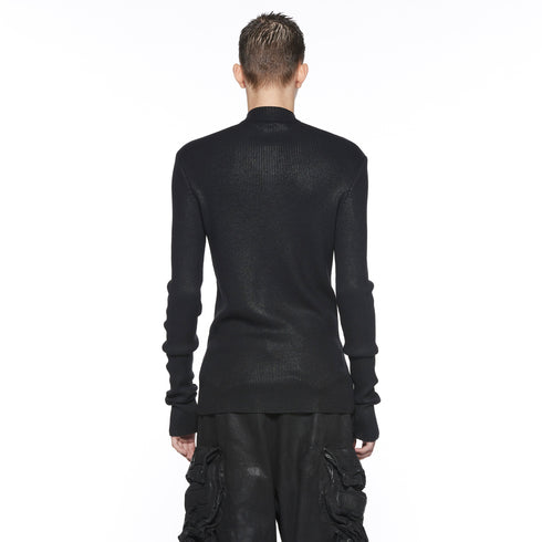 JULIUS 917KNM1-C Dark Brown / Skinny Knit Top